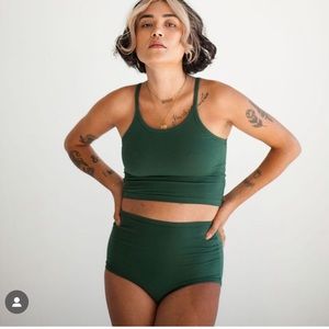 shop arq fern set - high rise undies and crop tank! sz small, perfect condition